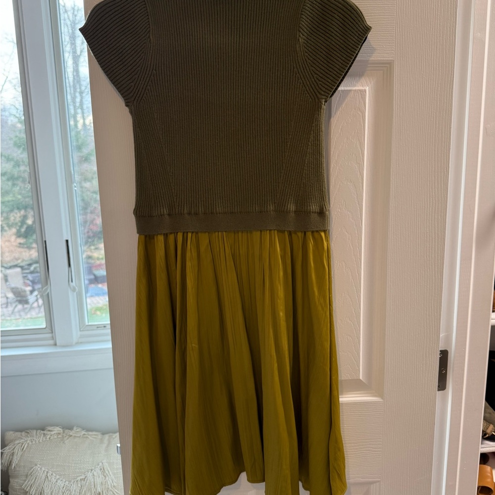 Anthropologie Olive and Mustard Dress